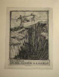 Révész Kornél (1885 - 1944): Ex libris Dr. jur. Illyés S. László