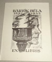 Kertes-Kollmann Jenő: Ex libris In memoriam bartók Béla. 1881-1945